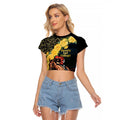 Melbourne Horse Racing Raglan Cropped T Shirt Yellow Roses - Ready Set Gallop! LT14