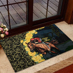 Melbourne Horse Racing Rubber Doormat Yellow Roses - Ready Set Gallop! LT14