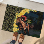 Melbourne Horse Racing Rubber Doormat Yellow Roses - Ready Set Gallop! LT14