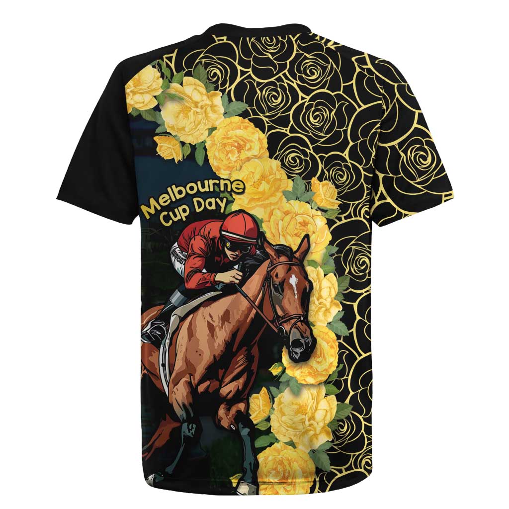 Melbourne Horse Racing Rugby Jersey Yellow Roses - Ready Set Gallop! LT14