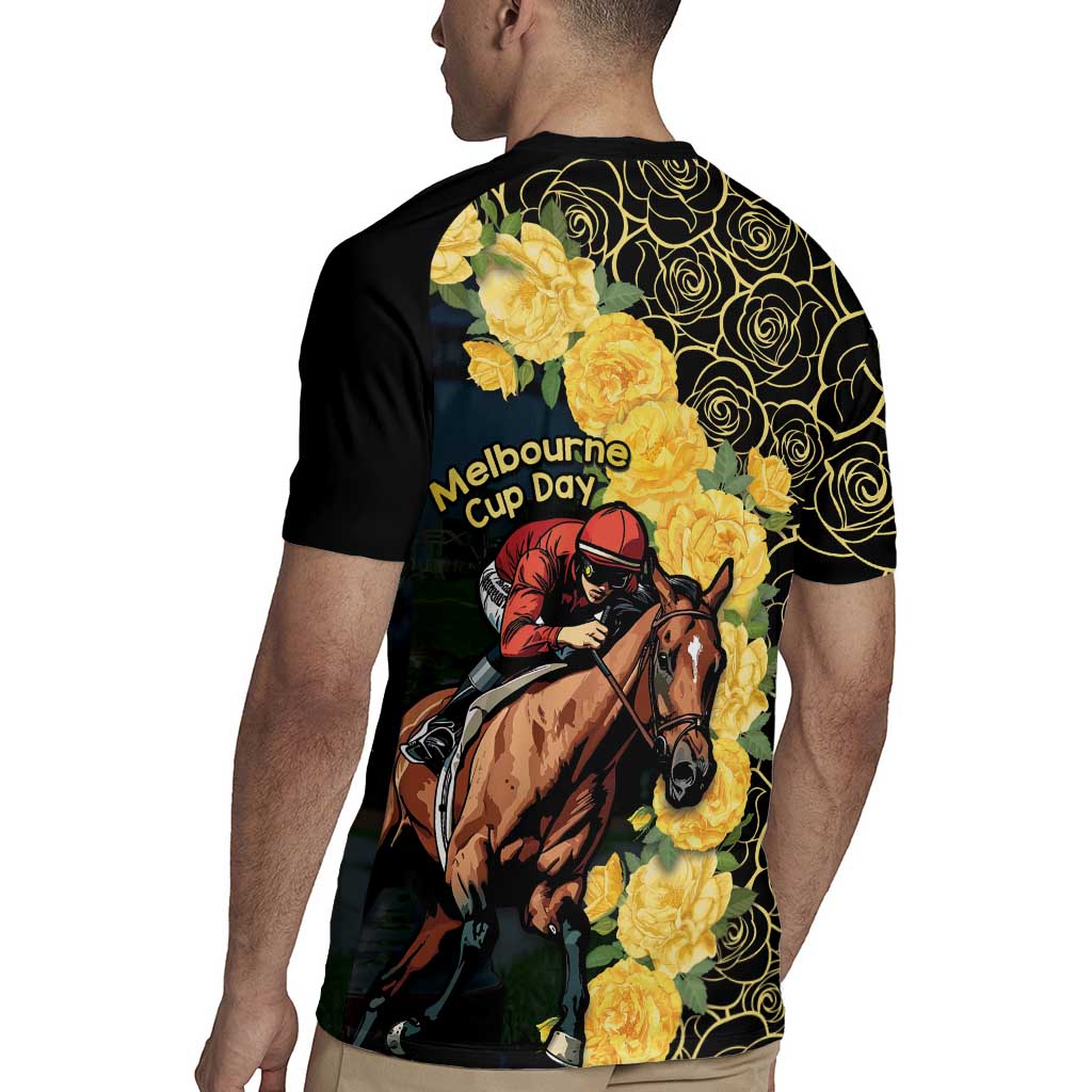 Melbourne Horse Racing Rugby Jersey Yellow Roses - Ready Set Gallop! LT14