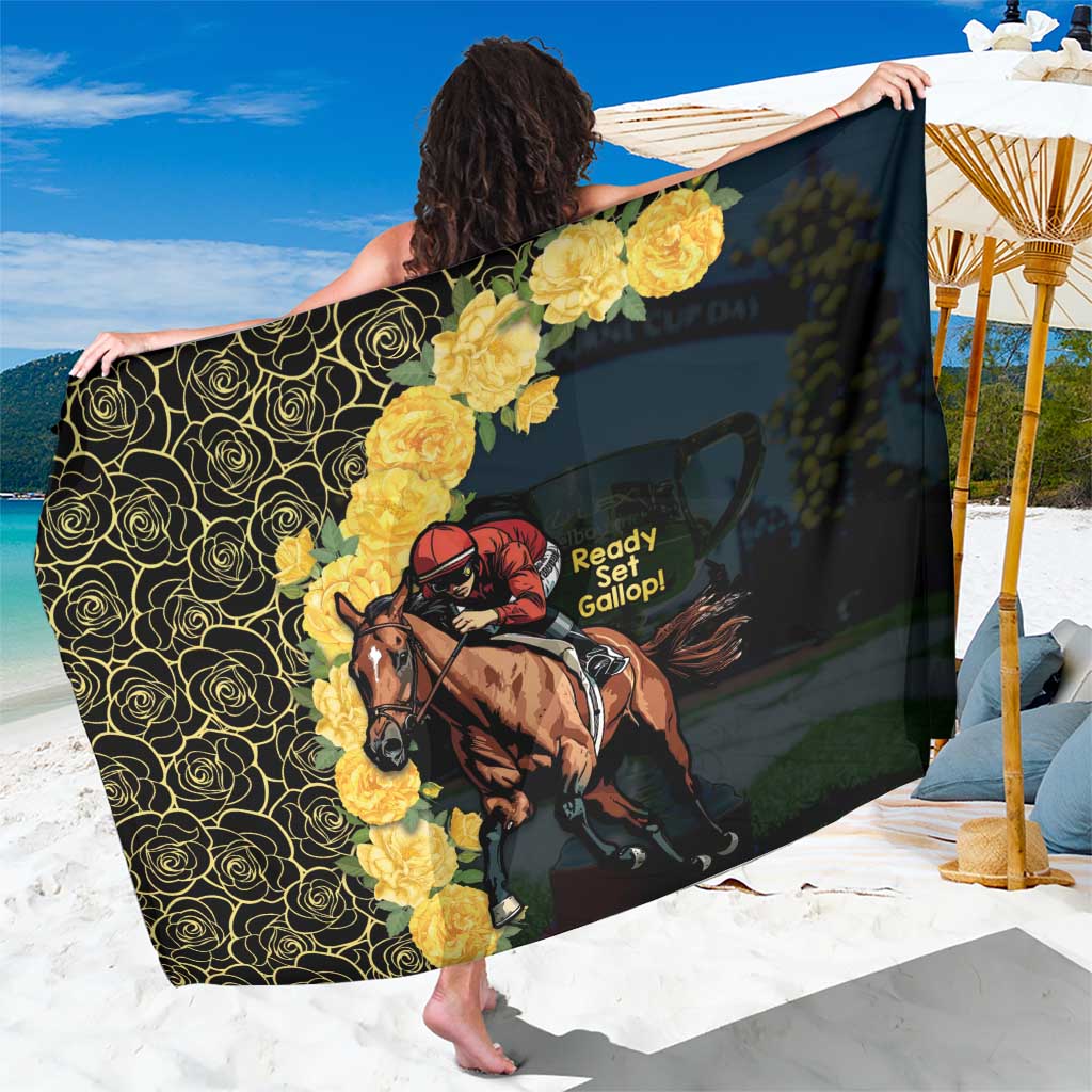 Melbourne Horse Racing Sarong Yellow Roses - Ready Set Gallop! LT14