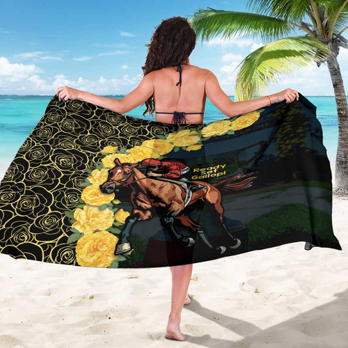 Melbourne Horse Racing Sarong Yellow Roses - Ready Set Gallop! LT14