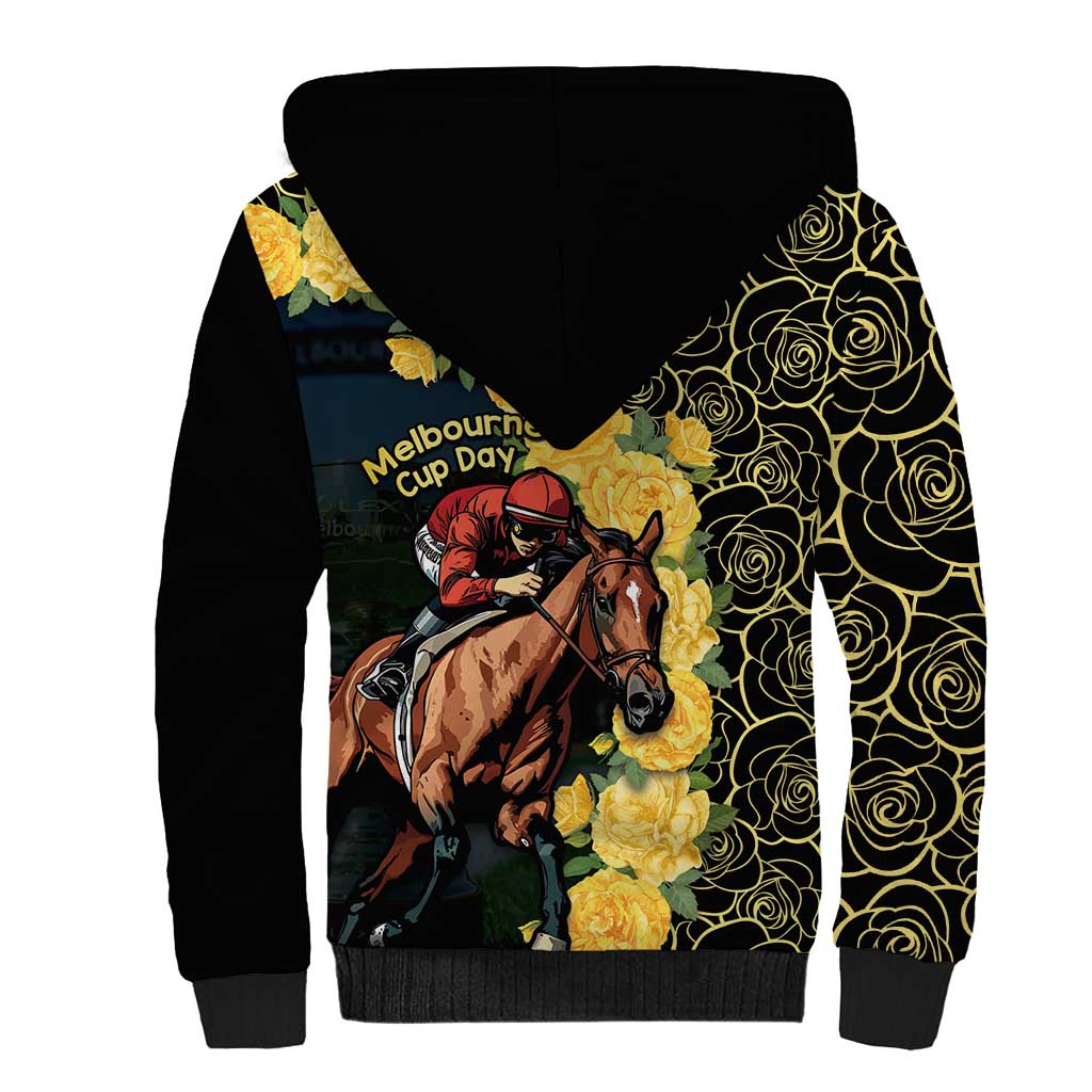 Melbourne Horse Racing Sherpa Hoodie Yellow Roses - Ready Set Gallop! LT14