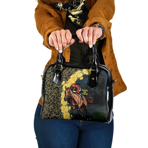 Melbourne Horse Racing Shoulder Handbag Yellow Roses - Ready Set Gallop! LT14