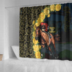 Melbourne Horse Racing Shower Curtain Yellow Roses - Ready Set Gallop! LT14