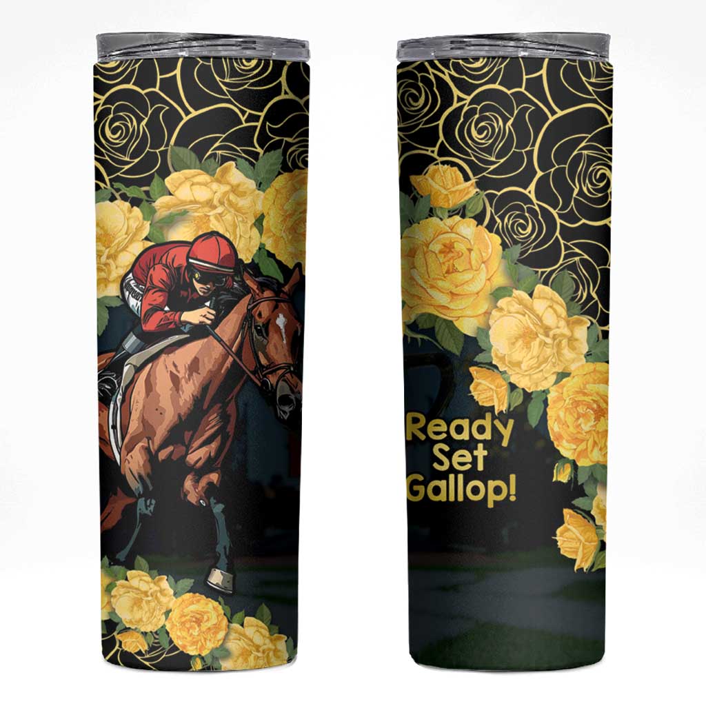 Melbourne Horse Racing Skinny Tumbler Yellow Roses - Ready Set Gallop! LT14