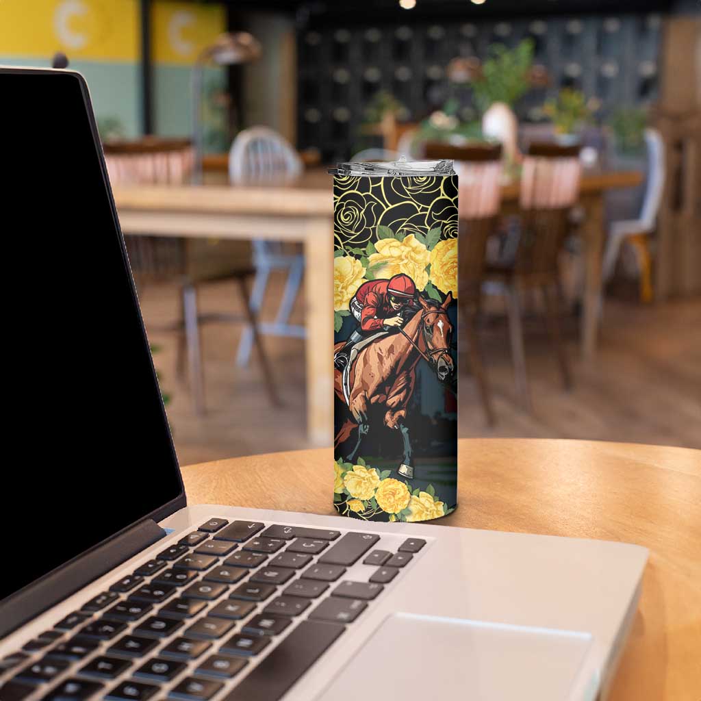 Melbourne Horse Racing Skinny Tumbler Yellow Roses - Ready Set Gallop! LT14