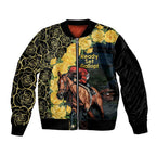 Melbourne Horse Racing Sleeve Zip Bomber Jacket Yellow Roses - Ready Set Gallop! LT14