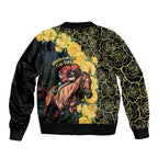 Melbourne Horse Racing Sleeve Zip Bomber Jacket Yellow Roses - Ready Set Gallop! LT14