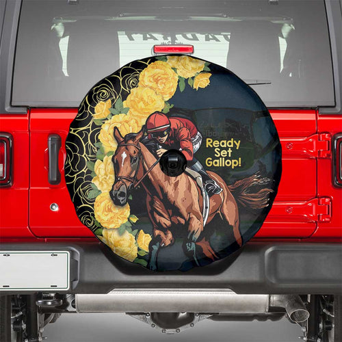 Melbourne Horse Racing Spare Tire Cover Yellow Roses - Ready Set Gallop! LT14