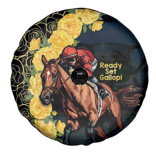 Melbourne Horse Racing Spare Tire Cover Yellow Roses - Ready Set Gallop! LT14