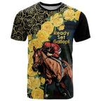 Melbourne Horse Racing T Shirt Yellow Roses - Ready Set Gallop! LT14