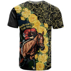 Melbourne Horse Racing T Shirt Yellow Roses - Ready Set Gallop! LT14