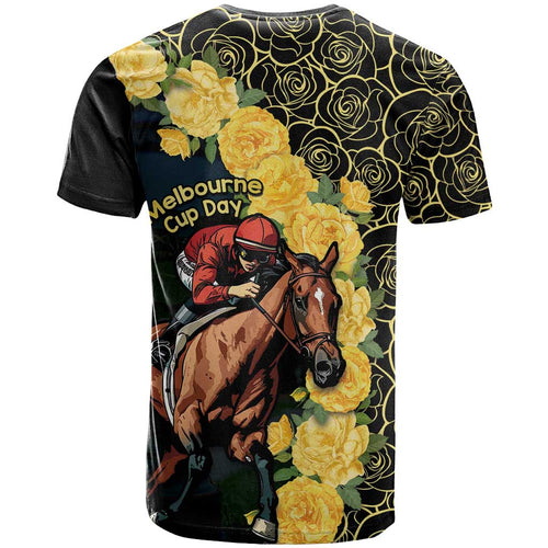 Melbourne Horse Racing T Shirt Yellow Roses - Ready Set Gallop! LT14
