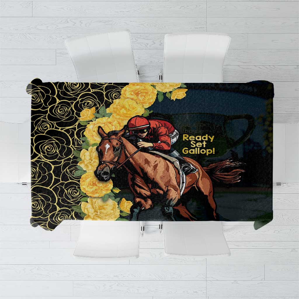 Melbourne Horse Racing Tablecloth Yellow Roses - Ready Set Gallop! LT14
