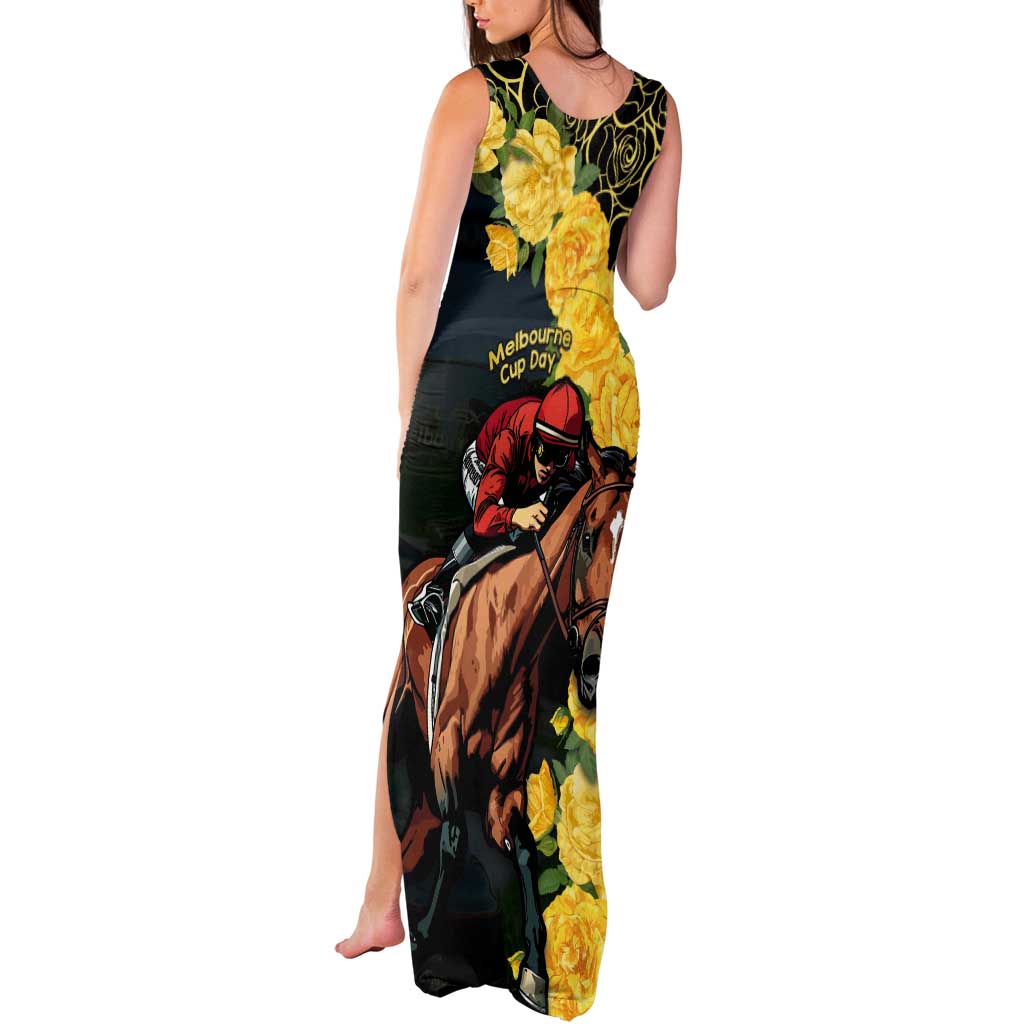 Melbourne Horse Racing Tank Maxi Dress Yellow Roses - Ready Set Gallop! LT14