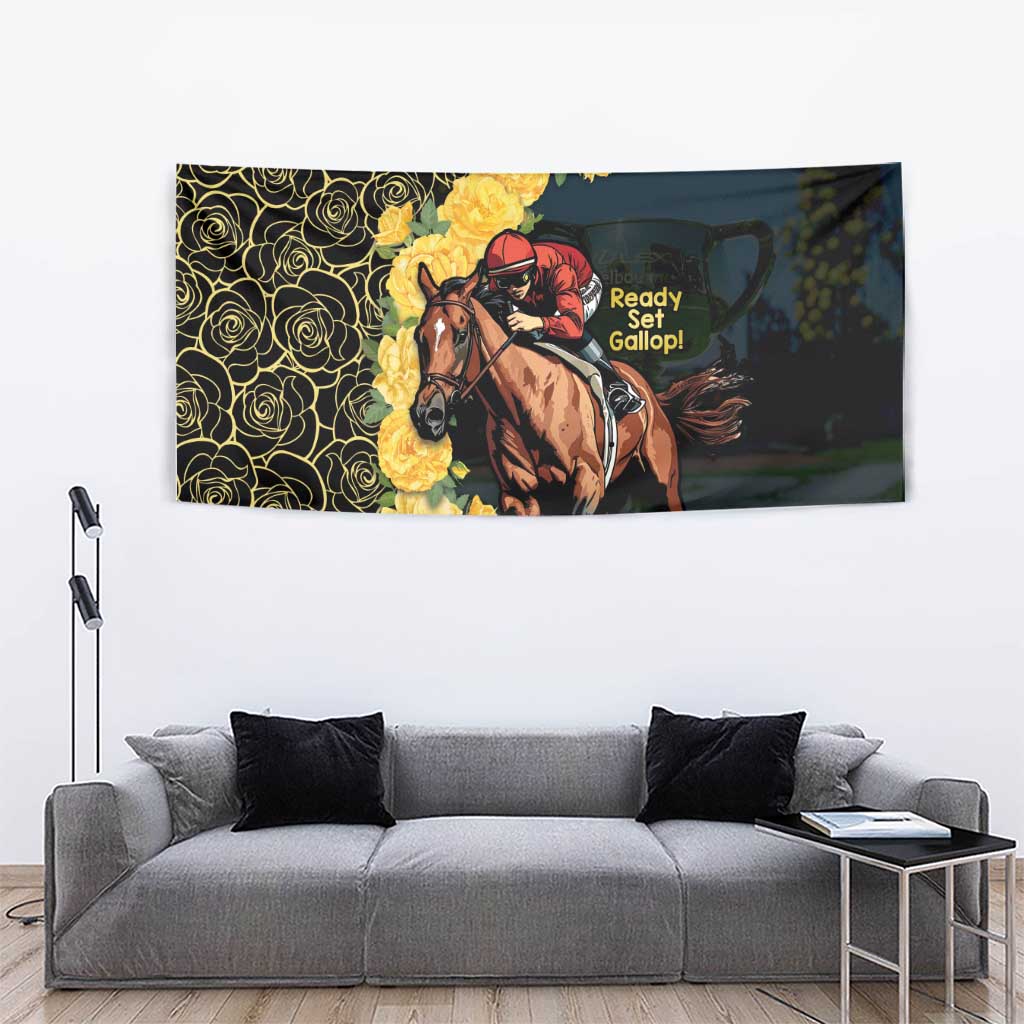Melbourne Horse Racing Tapestry Yellow Roses - Ready Set Gallop! LT14