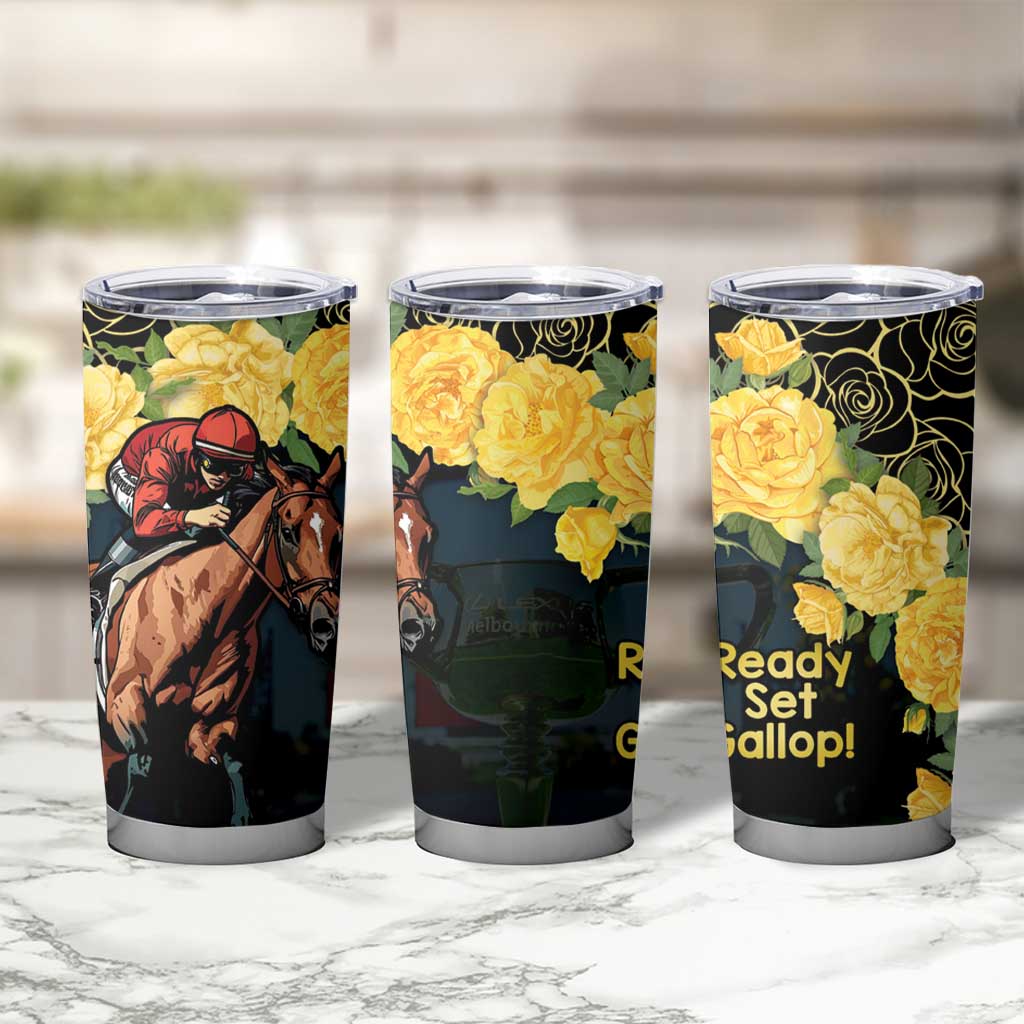 Melbourne Horse Racing Tumbler Cup Yellow Roses - Ready Set Gallop! LT14