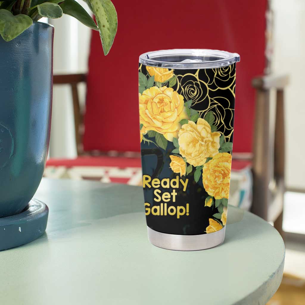 Melbourne Horse Racing Tumbler Cup Yellow Roses - Ready Set Gallop! LT14