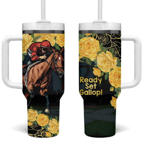Melbourne Horse Racing Tumbler With Handle Yellow Roses - Ready Set Gallop! LT14
