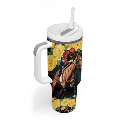Melbourne Horse Racing Tumbler With Handle Yellow Roses - Ready Set Gallop! LT14