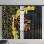 Melbourne Horse Racing Window Curtain Yellow Roses - Ready Set Gallop! LT14