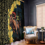 Melbourne Horse Racing Window Curtain Yellow Roses - Ready Set Gallop! LT14