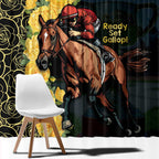 Melbourne Horse Racing Window Curtain Yellow Roses - Ready Set Gallop! LT14