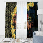 Melbourne Horse Racing Window Curtain Yellow Roses - Ready Set Gallop! LT14