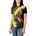 Melbourne Horse Racing Women Polo Shirt Yellow Roses - Ready Set Gallop! LT14