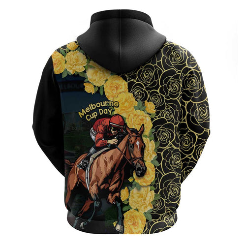 Melbourne Horse Racing Zip Hoodie Yellow Roses - Ready Set Gallop! LT14
