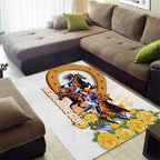 Melbourne Cup Australia Area Rug Horse Racing Horseshoe Mix Yellow Roses LT14