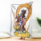 Melbourne Cup Australia Blanket Horse Racing Horseshoe Mix Yellow Roses LT14