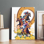 Melbourne Cup Australia Canvas Wall Art Horse Racing Horseshoe Mix Yellow Roses LT14