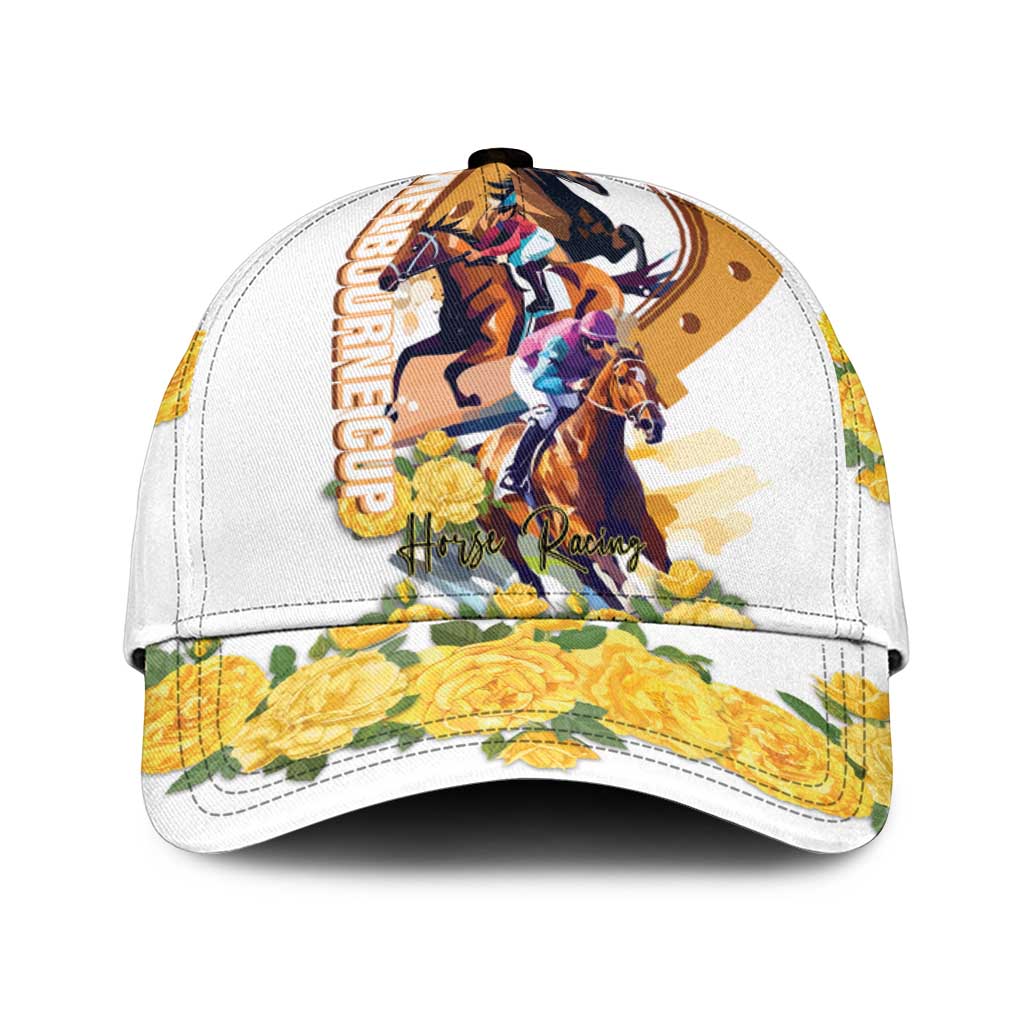 Melbourne Cup Australia Classic Cap Horse Racing Horseshoe Mix Yellow Roses - Aussie Hoodie