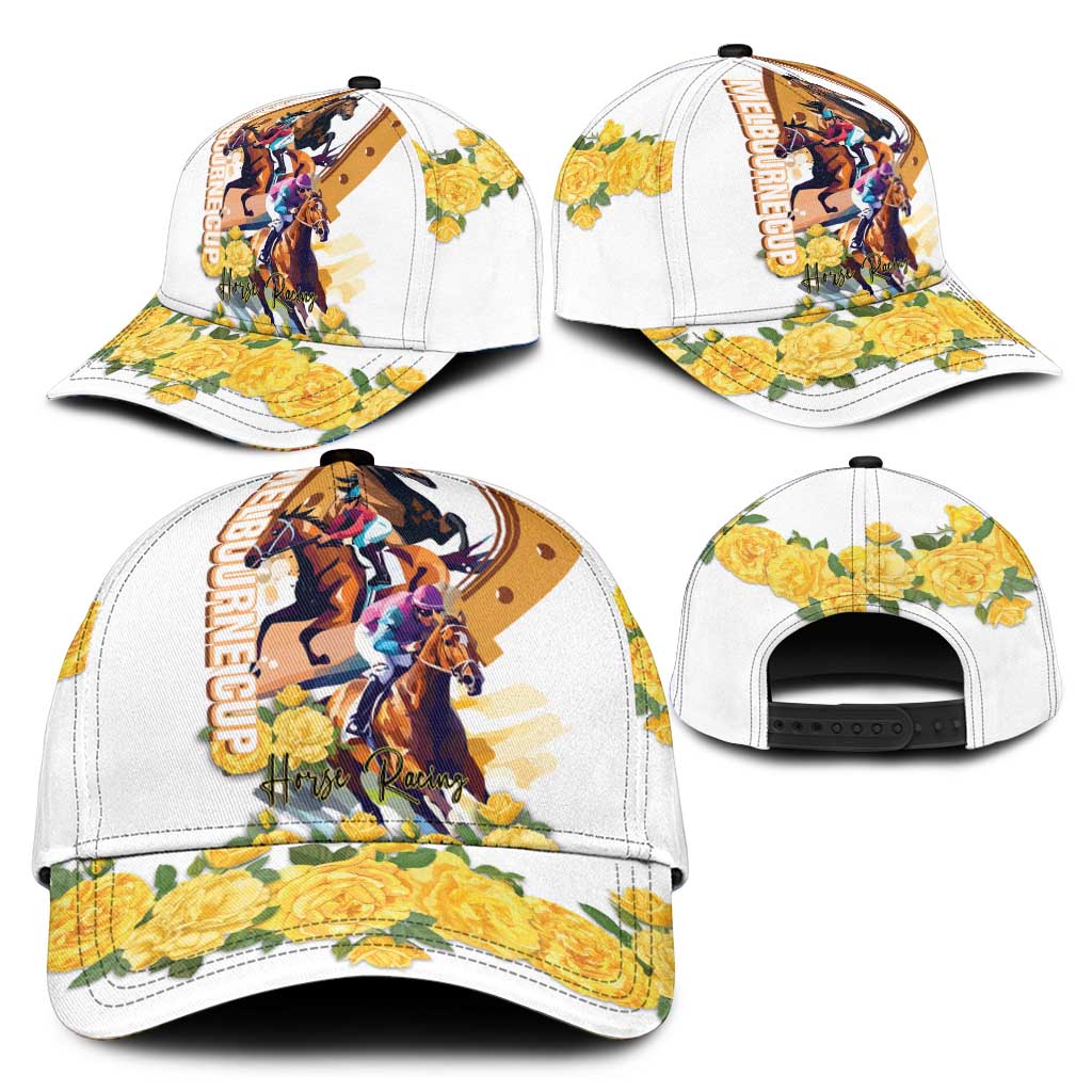 Melbourne Cup Australia Classic Cap Horse Racing Horseshoe Mix Yellow Roses - Aussie Hoodie