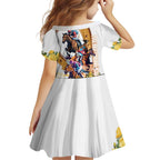 Melbourne Cup Australia Family Matching Off Shoulder Maxi Dress and Hawaiian Shirt Horse Racing Horseshoe Mix Yellow Roses LT14