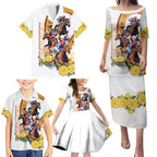 Melbourne Cup Australia Family Matching Puletasi and Hawaiian Shirt Horse Racing Horseshoe Mix Yellow Roses LT14