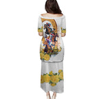 Melbourne Cup Australia Family Matching Puletasi and Hawaiian Shirt Horse Racing Horseshoe Mix Yellow Roses LT14