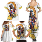Melbourne Cup Australia Family Matching Summer Maxi Dress and Hawaiian Shirt Horse Racing Horseshoe Mix Yellow Roses LT14