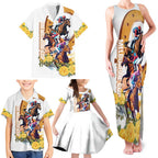 Melbourne Cup Australia Family Matching Tank Maxi Dress and Hawaiian Shirt Horse Racing Horseshoe Mix Yellow Roses LT14