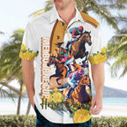 Melbourne Cup Australia Hawaiian Shirt Horse Racing Horseshoe Mix Yellow Roses LT14