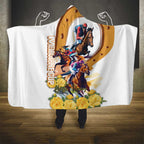 Melbourne Cup Australia Hooded Blanket Horse Racing Horseshoe Mix Yellow Roses LT14