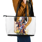 Melbourne Cup Australia Leather Tote Bag Horse Racing Horseshoe Mix Yellow Roses LT14