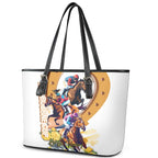 Melbourne Cup Australia Leather Tote Bag Horse Racing Horseshoe Mix Yellow Roses LT14