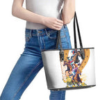 Melbourne Cup Australia Leather Tote Bag Horse Racing Horseshoe Mix Yellow Roses LT14