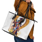 Melbourne Cup Australia Leather Tote Bag Horse Racing Horseshoe Mix Yellow Roses LT14