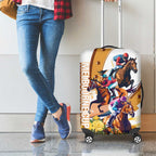 Melbourne Cup Australia Luggage Cover Horse Racing Horseshoe Mix Yellow Roses LT14