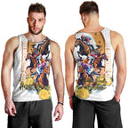 Melbourne Cup Australia Men Tank Top Horse Racing Horseshoe Mix Yellow Roses LT14